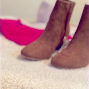 Camel Suede Booties